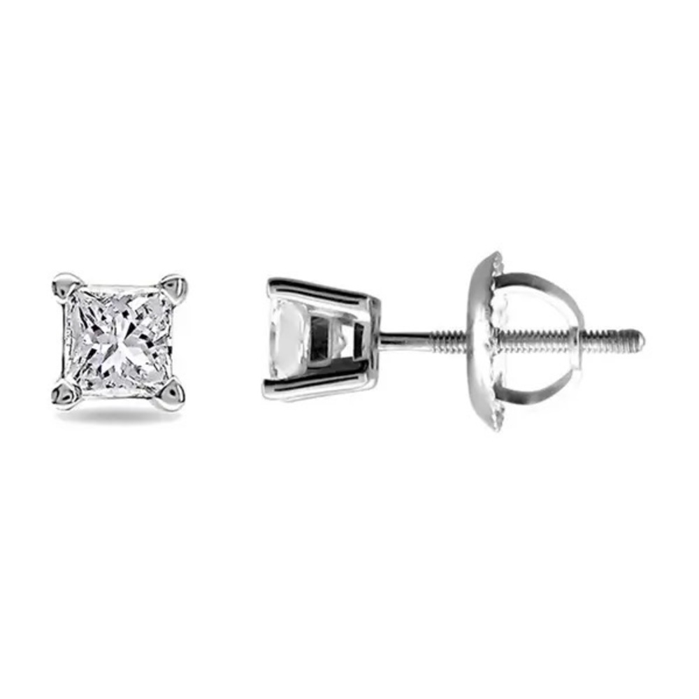 14k White Gold 1/2ct TDW Certified Diamond Stud Earrings